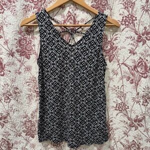 Papermoon Black White Geometric Sleeveless Top Women’s XS